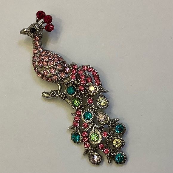 Peacock Brooch - Picture 3 of 7